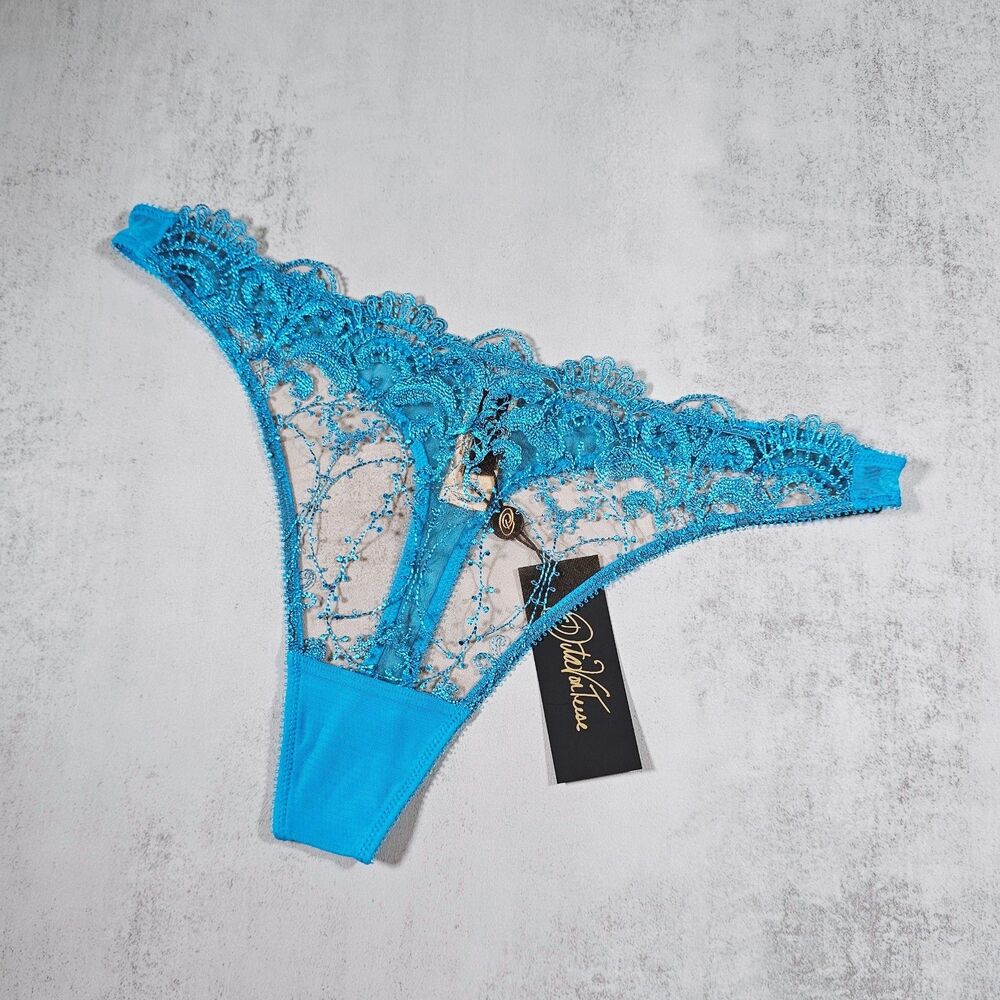Dita Von Teese Nom de Plume Blue G-String Thong Panty